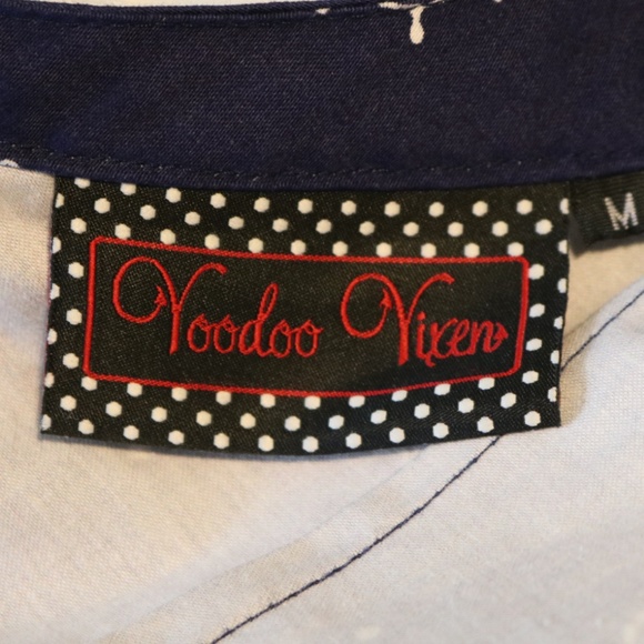 Voodoo Vixen Nautical Printed Belted Pin Up Dress - Picture 7 of 8